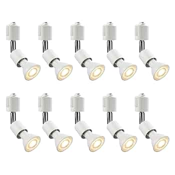 【10個セット】ホワイト LED スポットライト 調整可能 Amazon | 共同照明 4個セット ダクトレール用 スポットライト